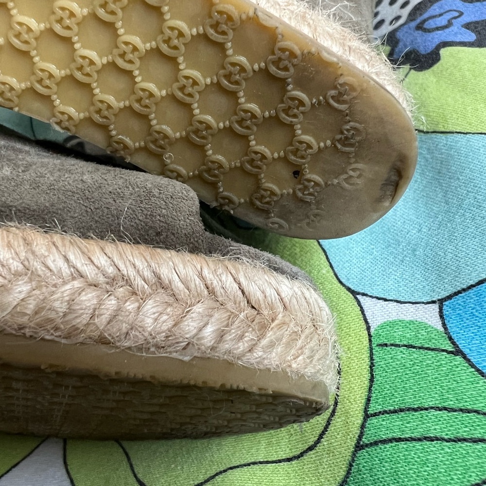 Gucci Olive Suede Wedge Espadrille Heels 38 - Picture 11 of 11